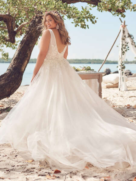 Large Jenessa Wedding dress on beach