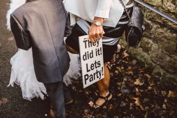 Wedding sign Lets Party